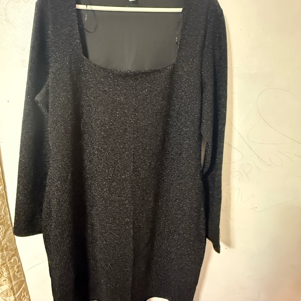 H&M Black Sparkle Long Sleeve Dress